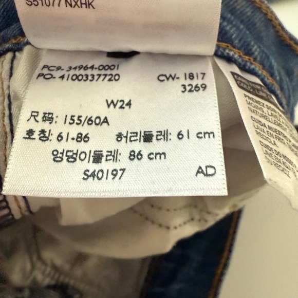 Levi's Raw Hem Straight Leg Medium Wash Jeans - 24 - Picture 3 of 9